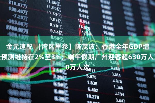 金元速配 【湾区早参】陈茂波：香港全年GDP增长预测维持在2%至3%；端午假期广州迎客超630万人次